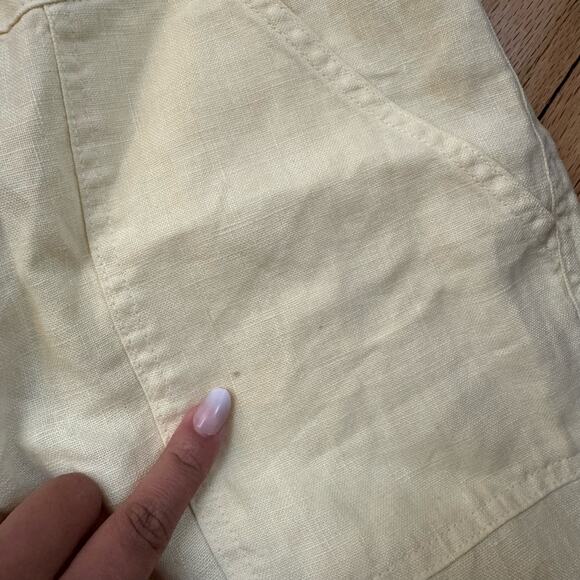 Sanctuary 100% Linen Low Rise Cargo Pants Drawstring Yellow Women’s size Medium - Picture 2 of 7